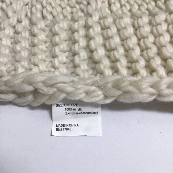 Chunky Knit Infinity Funnel Scarf Women’s Ivory Cream Thick Yarn Neck Warmer - Picture 5 of 13